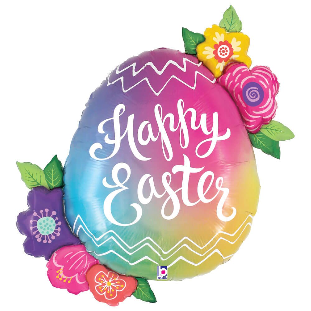 Easter Egg Flowers Foil Balloon