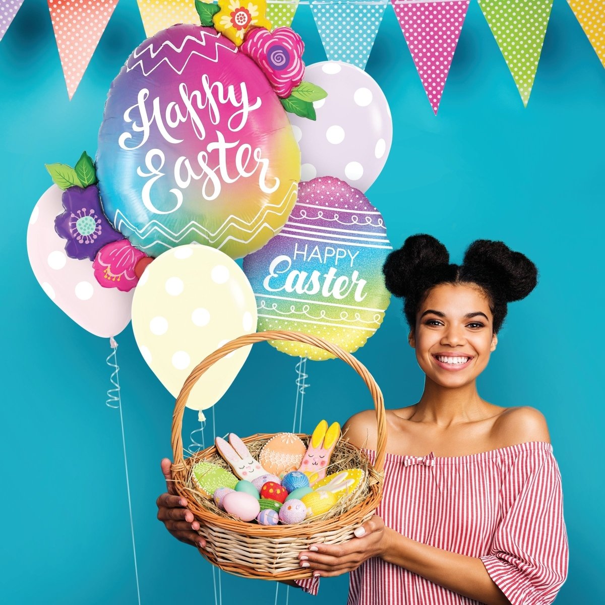 Easter Egg Flowers Foil Balloon