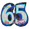 Foil Balloon 65th Birthday Silver