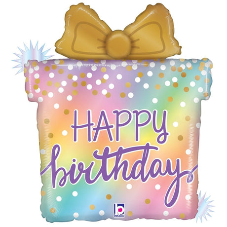 Foil Balloon Birthday Present Opal