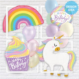 Foil Balloon Girls Pastel Birthday Cupcake 27 Inch