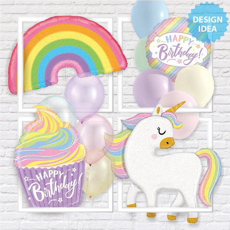 Foil Balloon Girls Pastel Birthday Cupcake 27 Inch