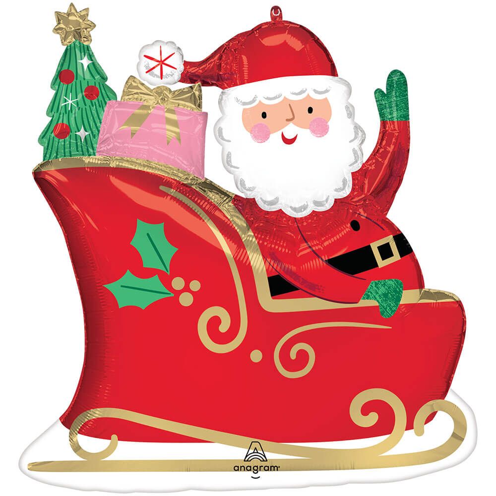 Foil Balloon Starry Night Santa 27 Inch