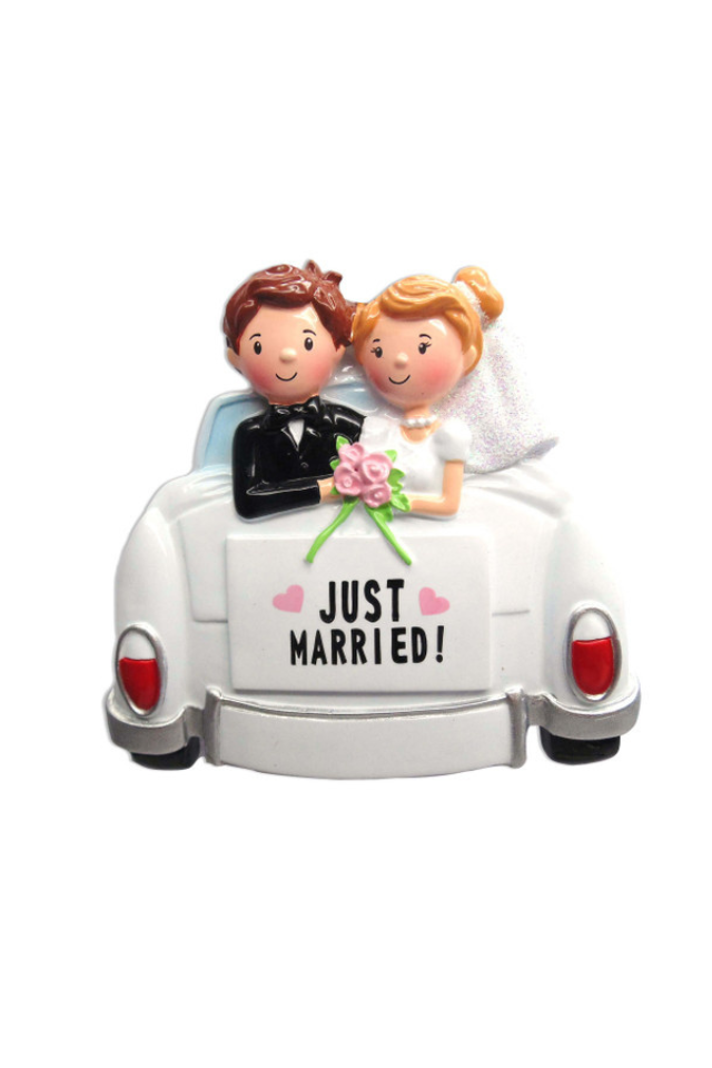 3 Inch Just Married Customizable Ornament – A Beautiful Keepsake for Your Special Day