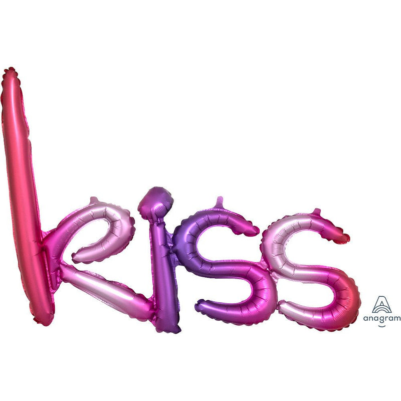 Foil Balloon Ombre Kiss Phrase