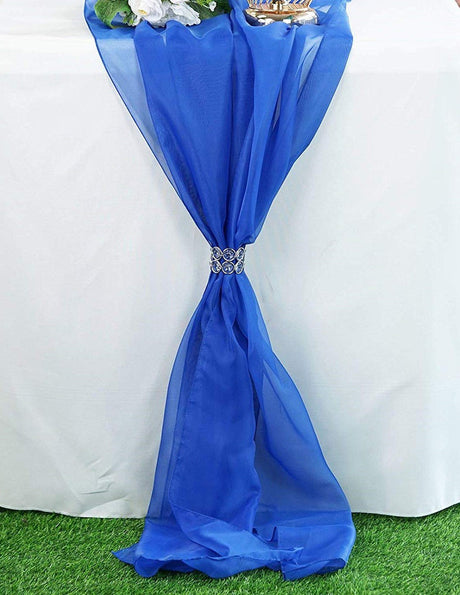 Extra Long Chiffon Wedding Table Runner Polyester Chiffon Fabric - 27" Wide, Sheer, Serged Edge (1 Runner)