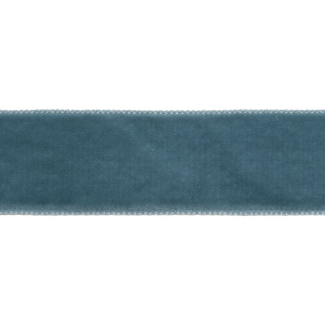 Single Faced Velvet Ribbon Made in Italy - 7/8" - French Blue - Sabine Collection