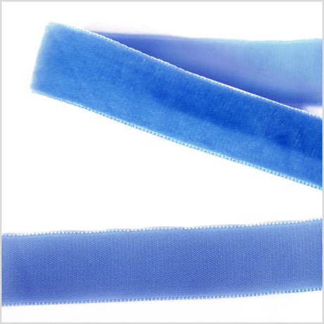 Single Faced Velvet Ribbon Made in Italy - 7/8" - Evening Blue - Sabine Collection