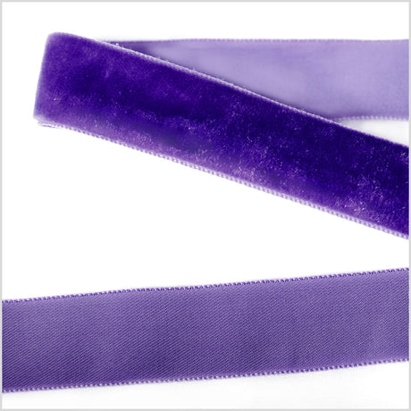 Single Faced Velvet Ribbon Made in Italy - 7/8" - Purple - Sabine Collection