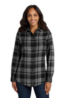 Port Authority® Plaid Tunic Flannel Shirt Women