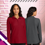 Port Authority® Womens Wearever Signature Pique Long Sleeve Polo Durable Comfortable Shirt