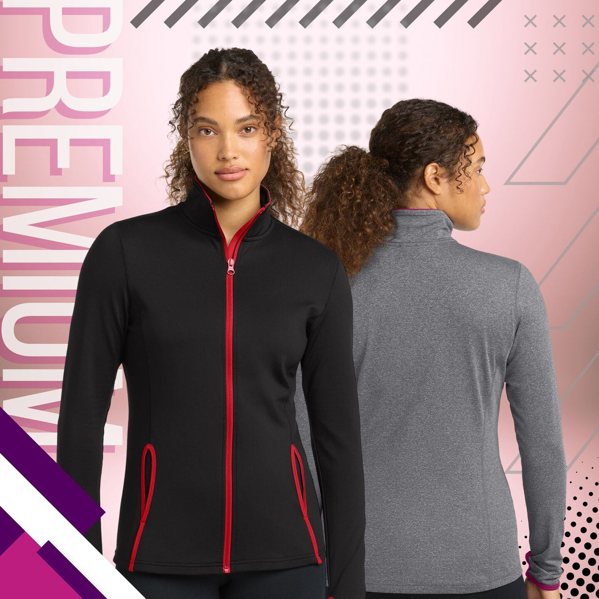 Sport-Tek® Women's Sport-Wick® Stretch Contrast Full-Zip Jacket
