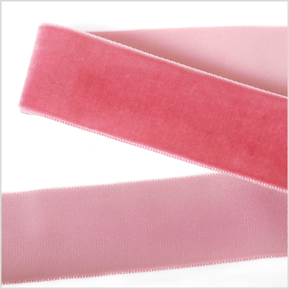 Single Faced Velvet Ribbon Made in Italy - 1.5" - Dark Dusty Rose - Sabine Collection