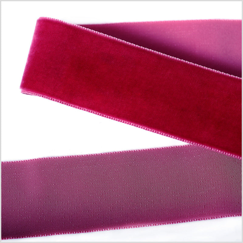 Single Faced Velvet Ribbon Made in Italy - 1.5" - Azalea - Sabine Collection