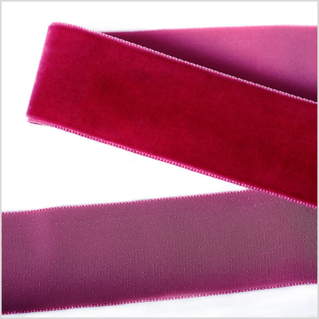 Single Faced Velvet Ribbon Made in Italy - 1.5" - Azalea - Sabine Collection