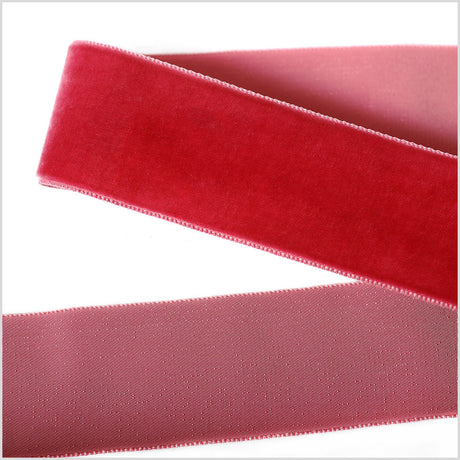 Single Faced Velvet Ribbon Made in Italy - 1.5" - Old Rose - Sabine Collection