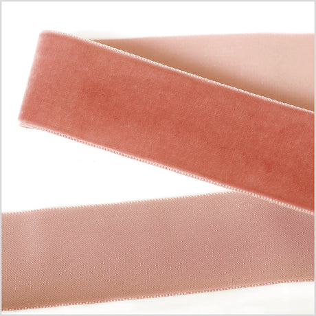 Single Faced Velvet Ribbon Made in Italy - 1.5" - Dusty Pink - Sabine Collection