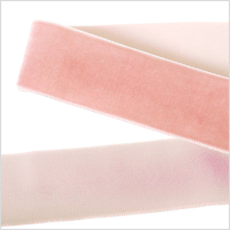 Single Faced Velvet Ribbon Made in Italy - 1.5" - Light Peach - Sabine Collection