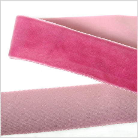 Single Faced Velvet Ribbon Made in Italy - 1.5" - Beauty Pink - Sabine Collection