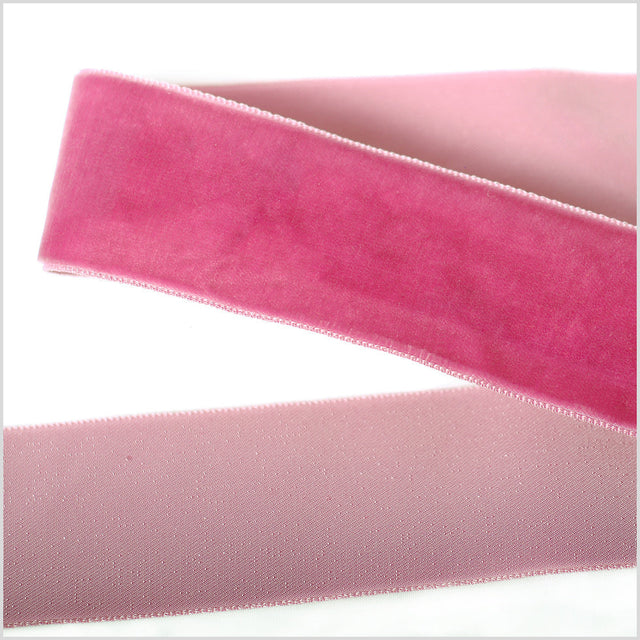 Single Faced Velvet Ribbon Made in Italy - 1.5" - Beauty Pink - Sabine Collection