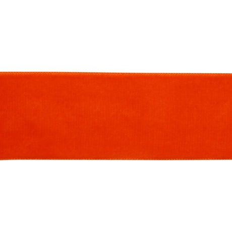 Single Faced Velvet Ribbon Made in Italy - 1.5" - Bright Orange - Sabine Collection