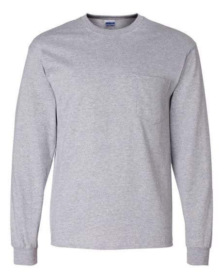 Gildan Classic Fit Long Sleeve Pocket Cotton Tee