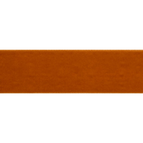 Single Faced Velvet Ribbon Made in Italy - 1.5" - Rust - Sabine Collection