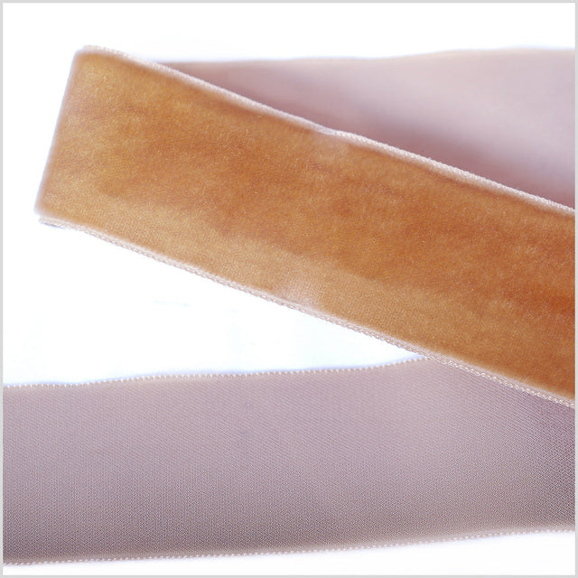 Single Faced Velvet Ribbon Made in Italy - 1.5" - Beige - Sabine Collection