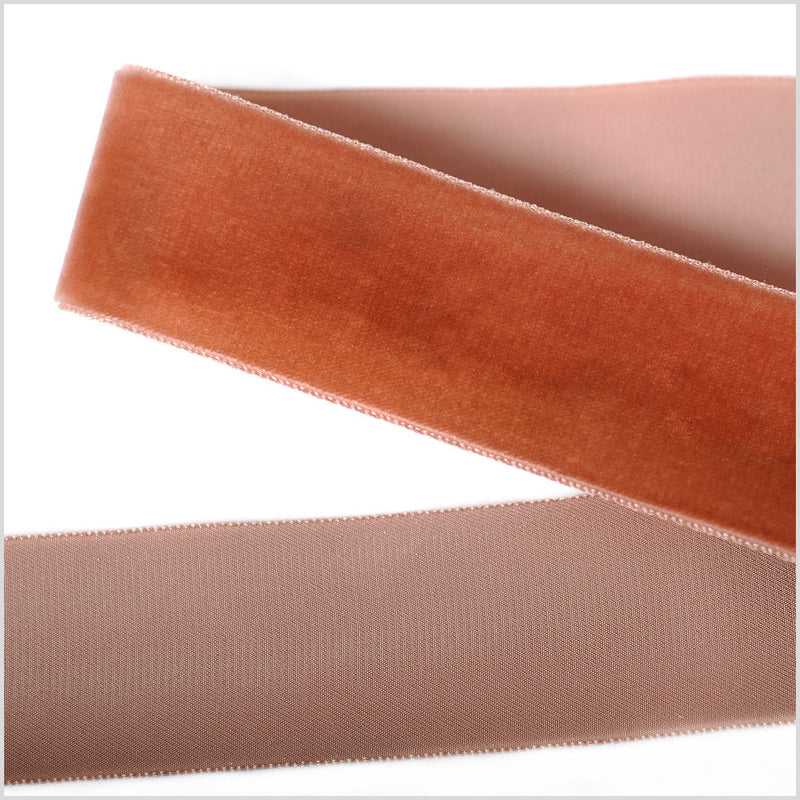Single Faced Velvet Ribbon Made in Italy - 1.5" - Tan - Sabine Collection