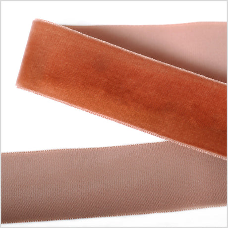 Single Faced Velvet Ribbon Made in Italy - 1.5" - Tan - Sabine Collection
