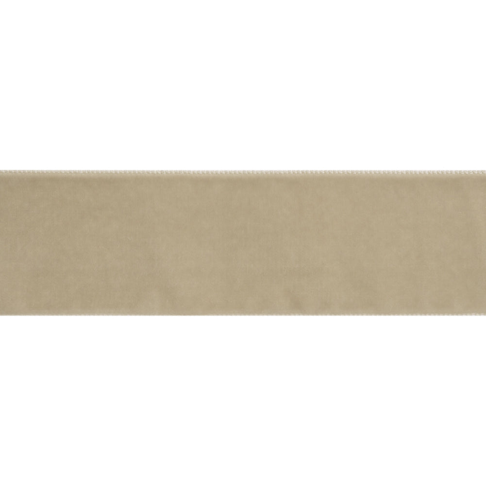 Single Faced Velvet Ribbon Made in Italy - 1.5" - Silver - Sabine Collection