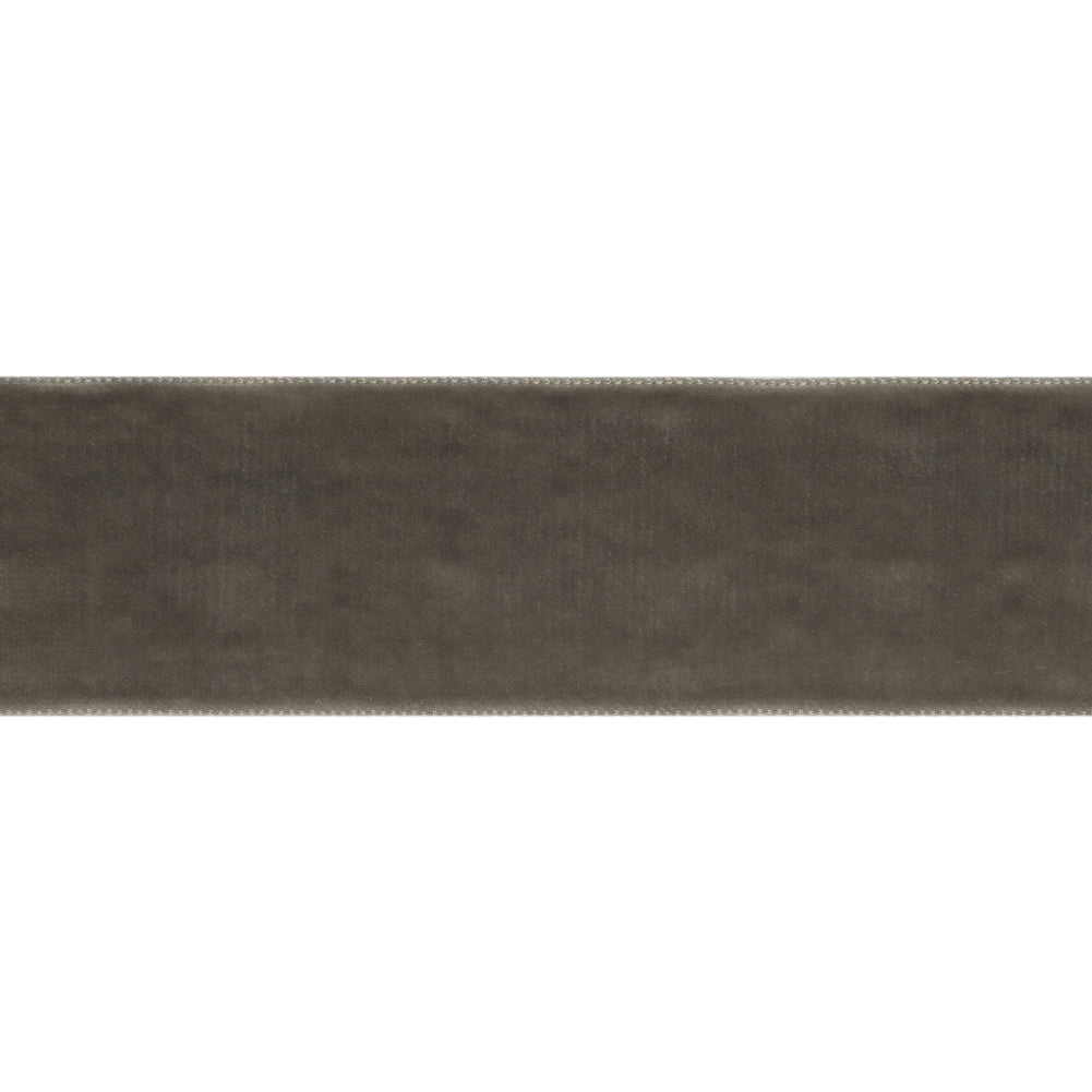 Single Faced Velvet Ribbon Made in Italy - 1.5" - Gray - Sabine Collection