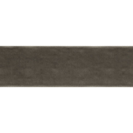 Single Faced Velvet Ribbon Made in Italy - 1.5" - Gray - Sabine Collection