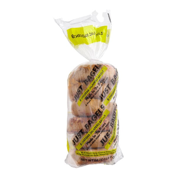 Just Bagels Authentic New York Jalapeno Cheddar Bagel 4 oz. - 48/Case