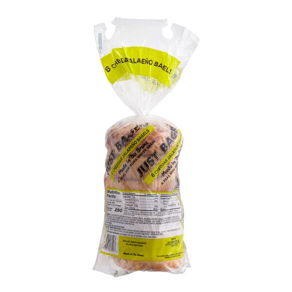 Just Bagels Authentic New York Jalapeno Cheddar Bagel 4 oz. - 48/Case