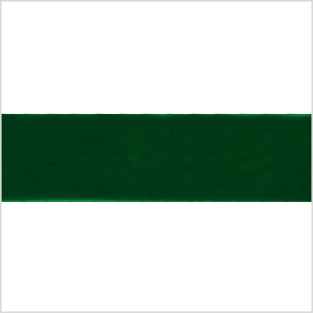 Single Faced Velvet Ribbon Made in Italy - 1.5" - Emerald - Sabine Collection