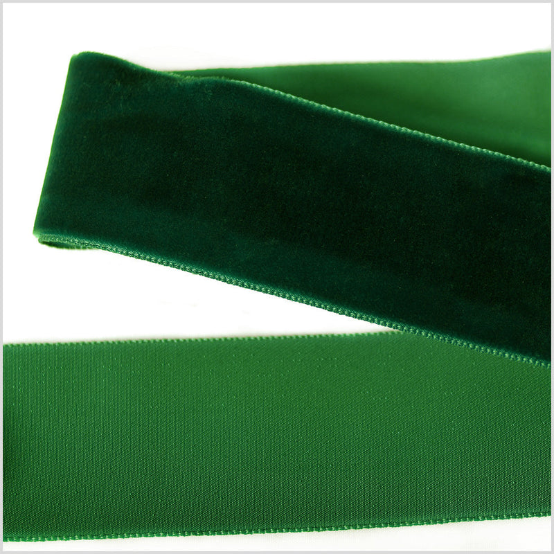 Single Faced Velvet Ribbon Made in Italy - 1.5" - Hunter - Sabine Collection
