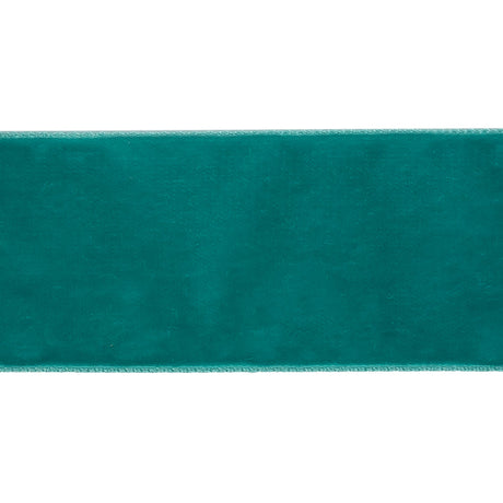 Single Faced Velvet Ribbon Made in Italy - 1.5" - Dark Turquoise - Sabine Collection