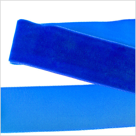 Single Faced Velvet Ribbon Made in Italy - 1.5" - Evening Blue - Sabine Collection