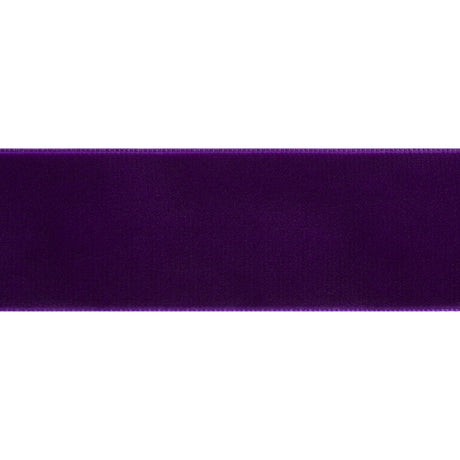 Single Faced Velvet Ribbon Made in Italy - 1.5" - Purple - Sabine Collection
