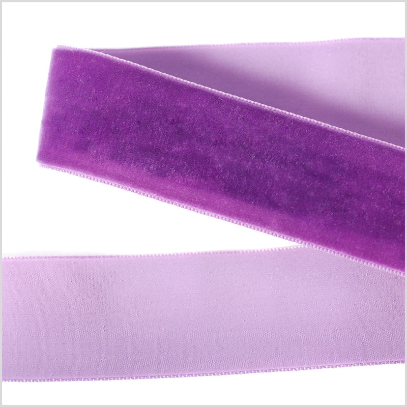 Single Faced Velvet Ribbon Made in Italy - 1.5" - Dark Grape - Sabine Collection