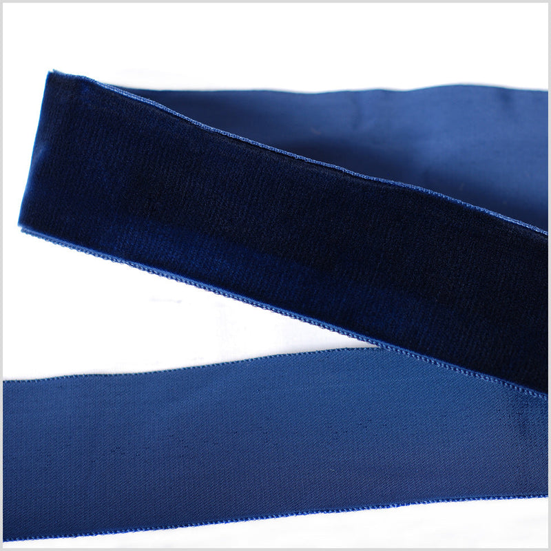 Single Faced Velvet Ribbon Made in Italy - 1.5" - Navy - Sabine Collection