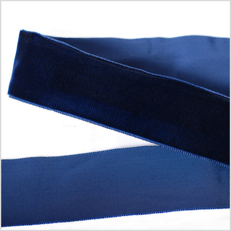 Single Faced Velvet Ribbon Made in Italy - 1.5" - Navy - Sabine Collection