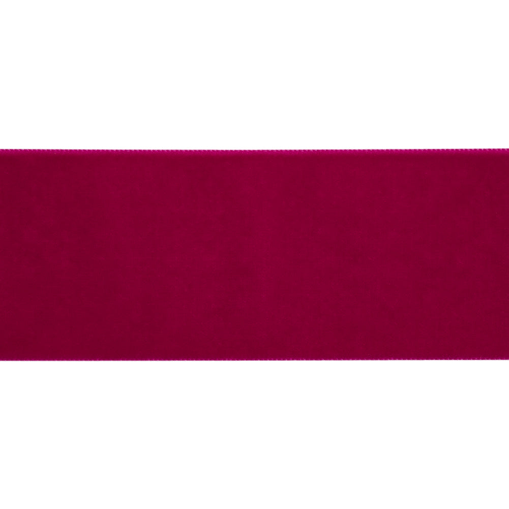 Single Faced Velvet Ribbon Made in Italy - 2" - Azalea - Sabine Collection