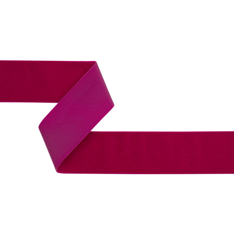 Single Faced Velvet Ribbon Made in Italy - 2" - Azalea - Sabine Collection