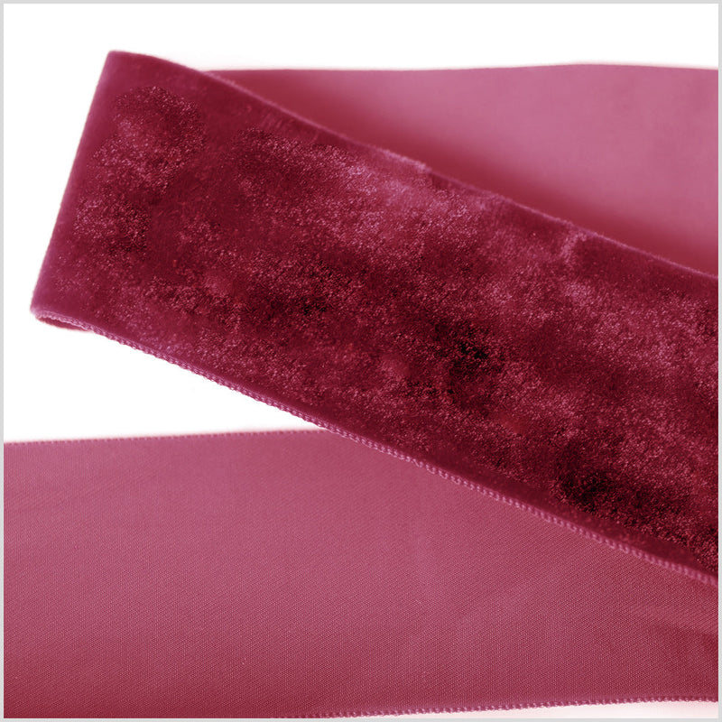Single Faced Velvet Ribbon Made in Italy - 2" - Old Rose - Sabine Collection
