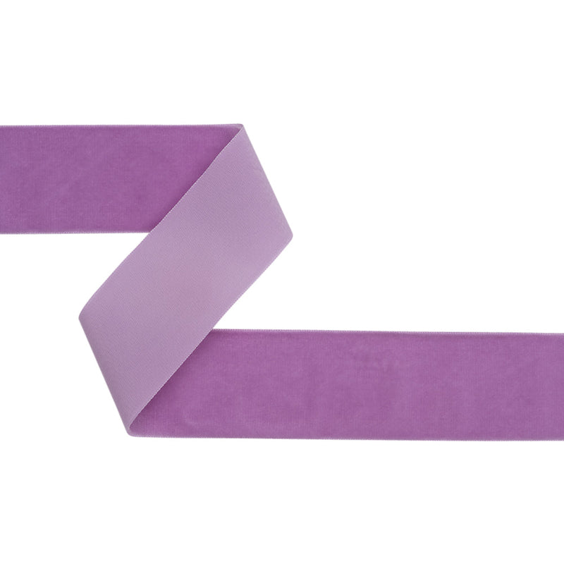 Single Faced Velvet Ribbon Made in Italy - 2" - Light Lilac - Sabine Collection