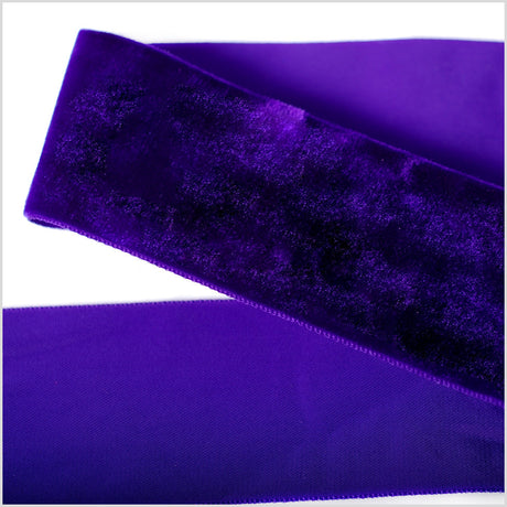 Single Faced Velvet Ribbon Made in Italy - 2" - Violet - Sabine Collection
