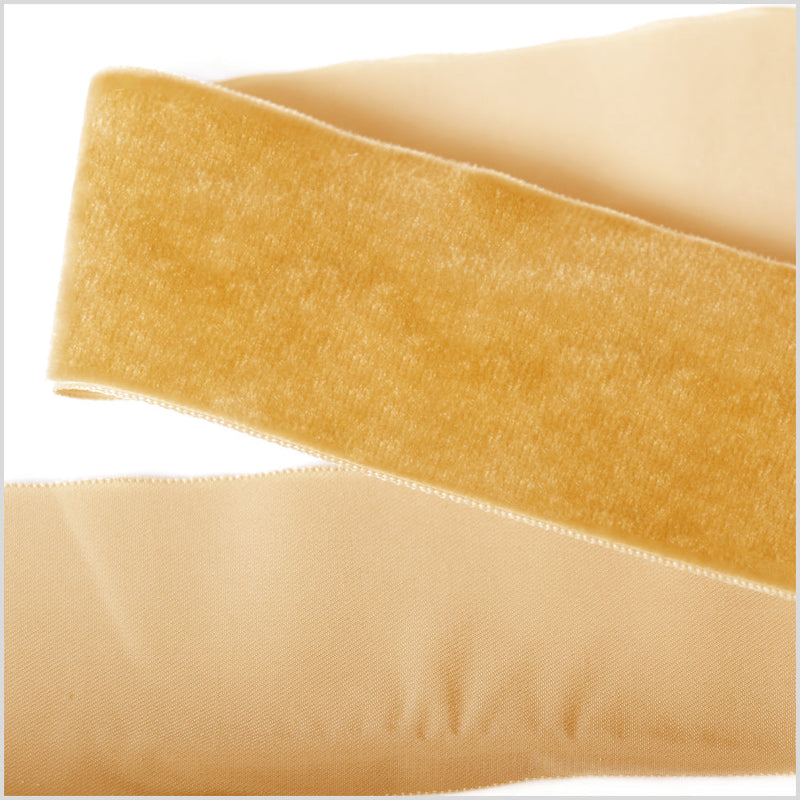 Single Faced Velvet Ribbon Made in Italy - 2" - Mustard - Sabine Collection