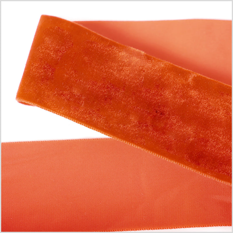 Single Faced Velvet Ribbon Made in Italy - 2" - Copper - Sabine Collection